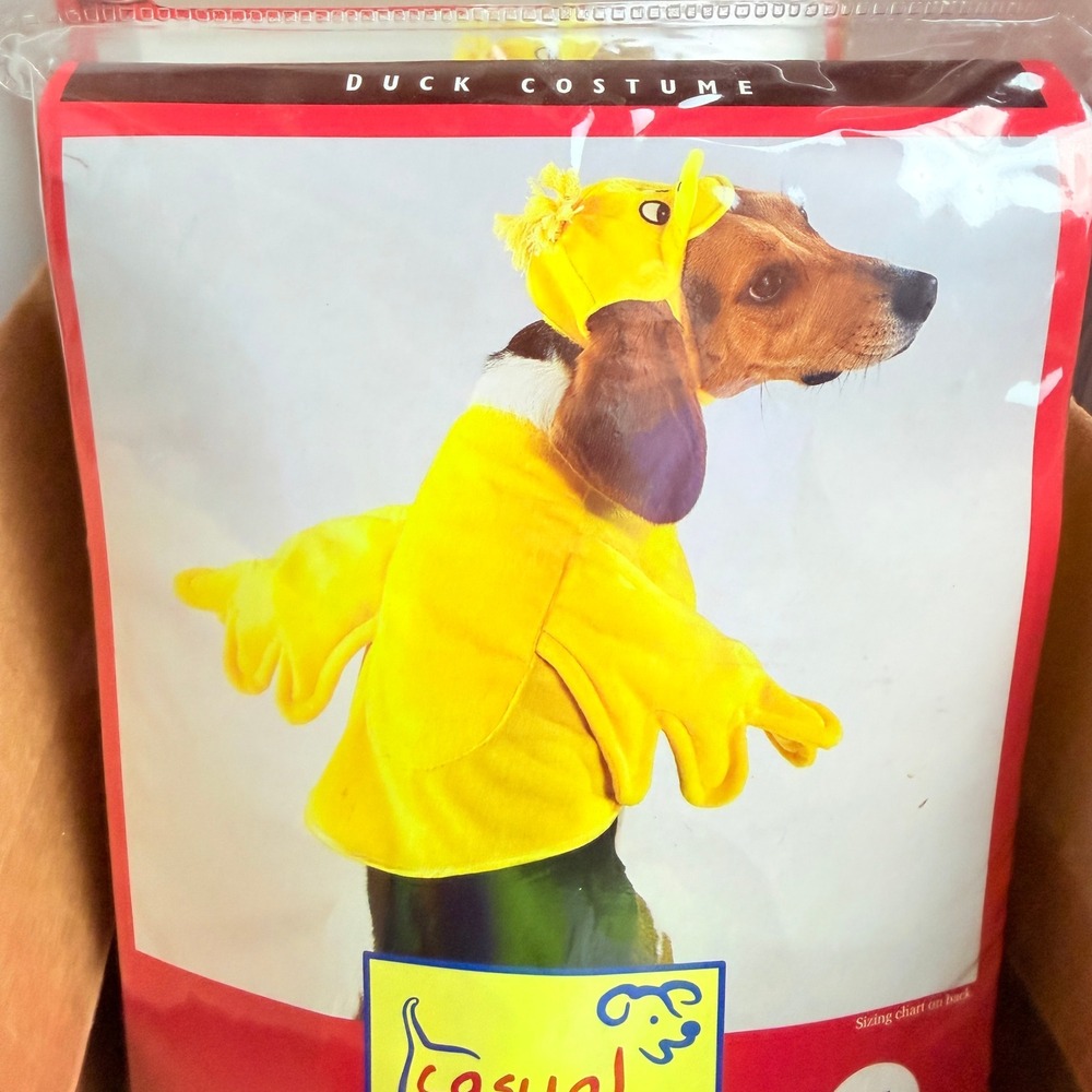 Dog or Cat Duck Costume, Small, Yellow Bird Halloween Dog Costume Casual Canine
